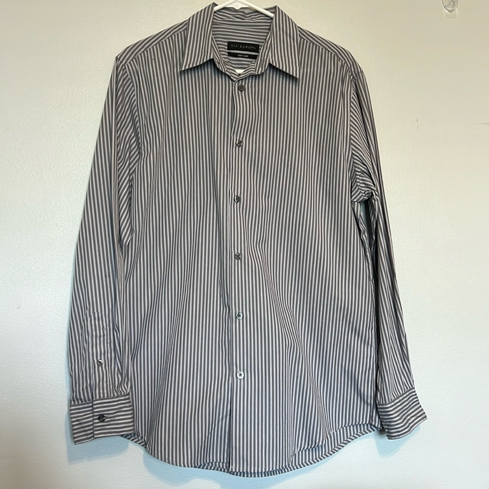 Via Europa Easy care Grey stripes
